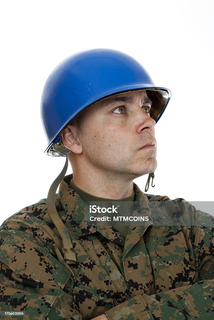 Marine en casco - Foto de stock de Accesorio de cabeza libre de derechos