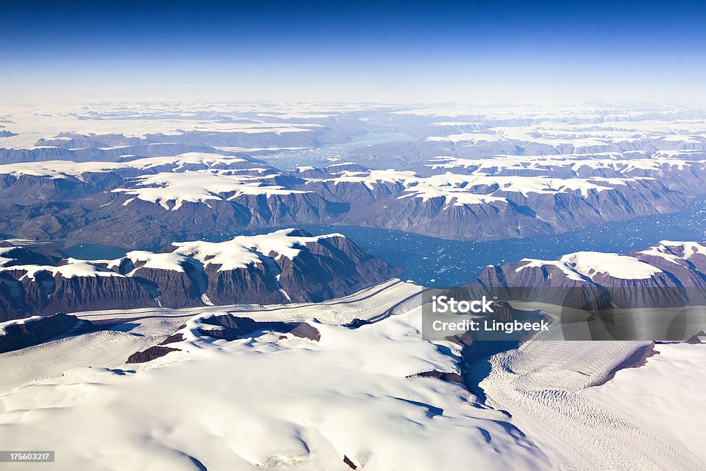 Aérea de Groenlandia y los icebergs de los Glaciares - Foto de stock de Groenlandia libre de derechos