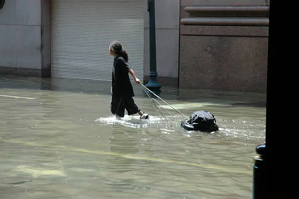 Photo of A photograph of a refugees in water