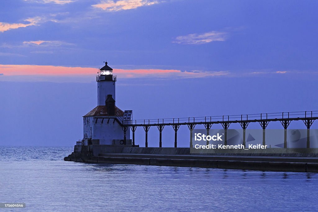 Michigan City Sonnenuntergang - Lizenzfrei Abenddämmerung Stock-Foto