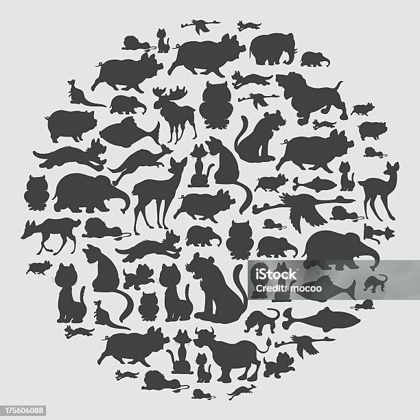 Animal Circle Pattern Stock Illustration - Download Image Now - Animal, In Silhouette, Circle