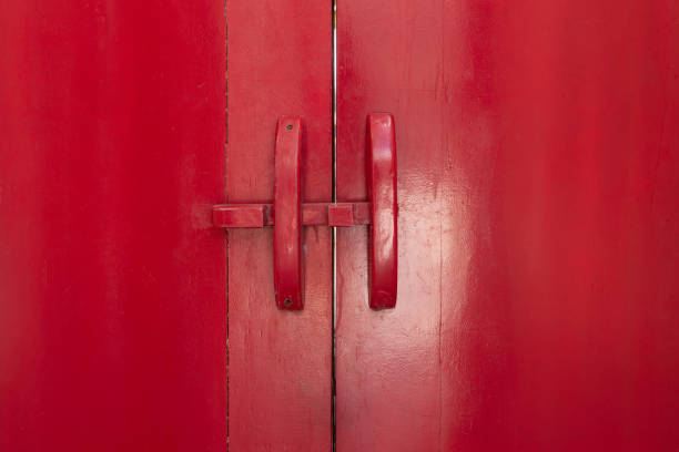 istock handmade wooden lock or ancient door latch. 1756067751