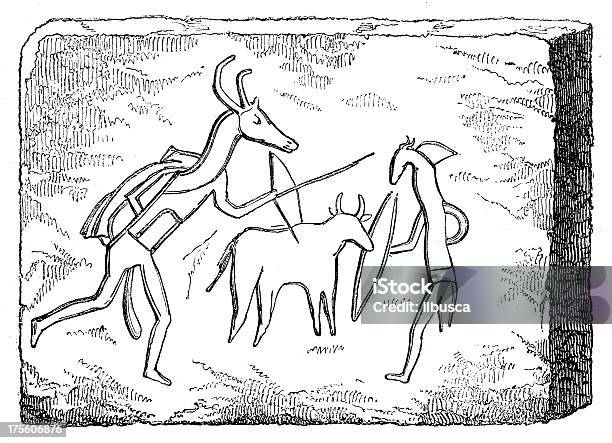 Antique Illustration Of Libyan Sculpture Engraving Stock Illustration - Download Image Now - 19th Century Style, Africa, Animal