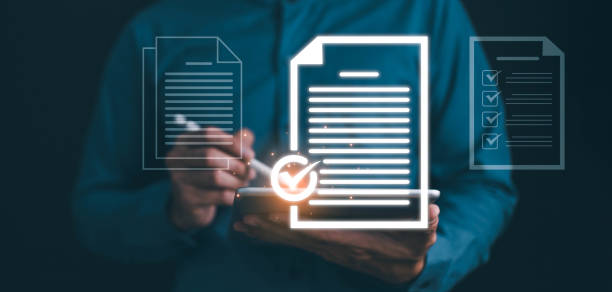 istock Checklist and clipboard task management, Checklist summary report form online business, online survey form completion Corporate business technology includes a document management system (DMS). 1756075203