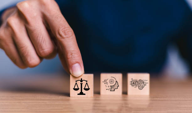 istock AI ethics or AI Law concept. Developing AI codes of ethics. Compliance, regulation, standard , business policy and responsibility for guarding against unintended bias in machine learning algorithms. 1756075768
