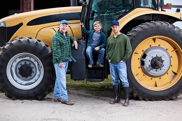 istock Family on farm tractor 175607661