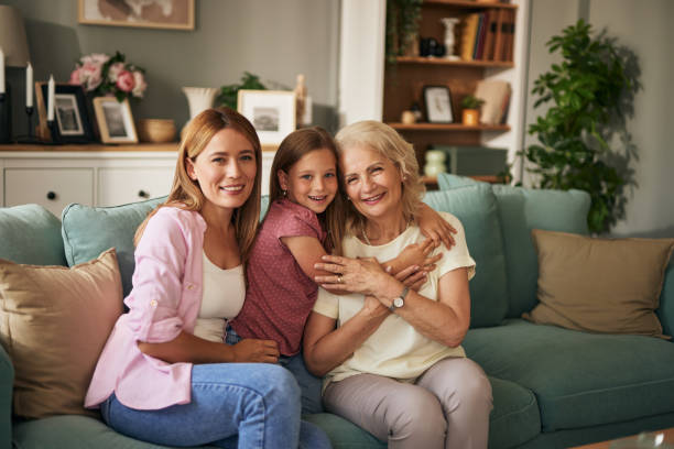 istock Three female generation portrait at home 1756084253