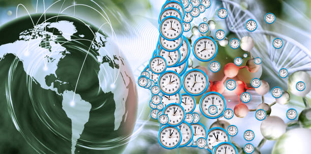 Abstract image of a person's profile symbolically composed of dials of different sizes