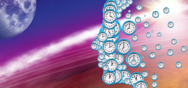 Abstract image of a person's profile symbolically composed of dials of different sizes