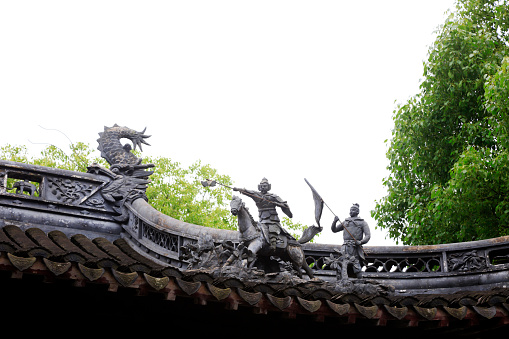 A beautiful shot of sculptures outside the King Kong throne of Zhenjue temple, Wuta temple, Beijing