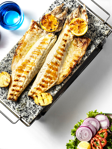 Bonito - Tuna,  Backgrounds, Baked, Color Image, Cooking, Grille, Roasted, Fillet, Potato, Fish, Mackerel, Baking, Dinner, Food