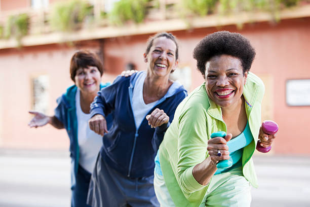 istock Mature women exercising outdoors 175611067
