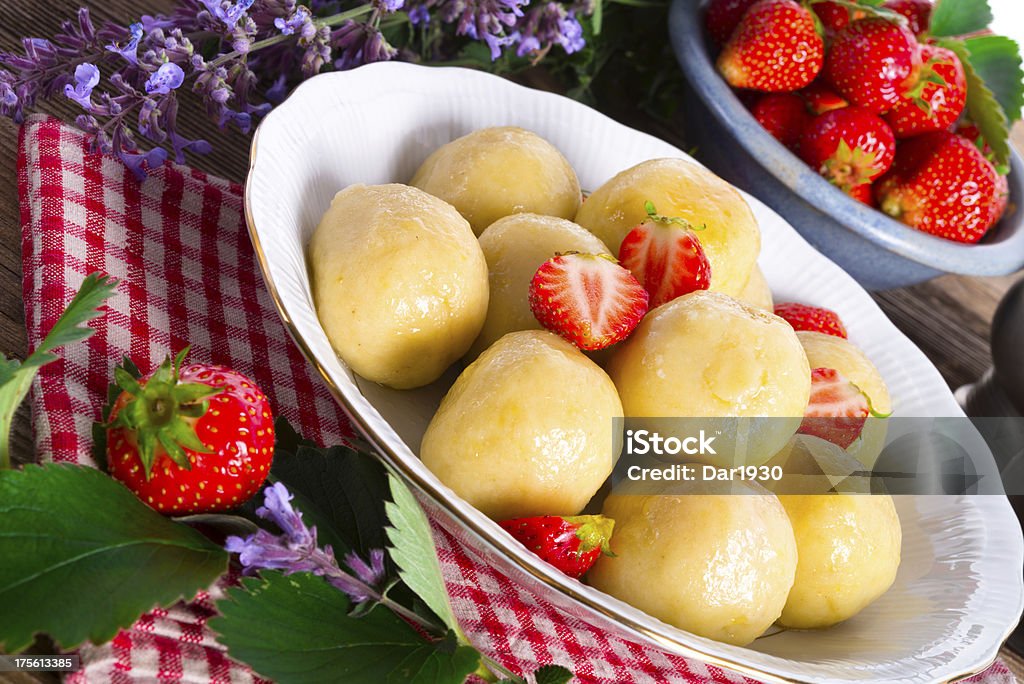 dumplings with strawberries dumplings with strawberriesdumplings with strawberries Curd Cheese Stock Photo