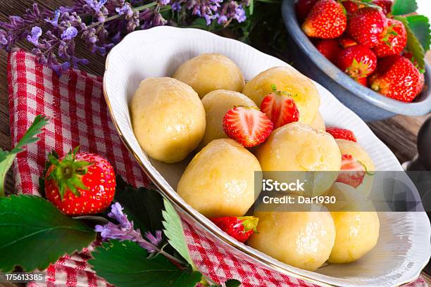 Dumplings With Strawberries Stock Photo - Download Image Now - Curd Cheese, Strawberry, Bakery