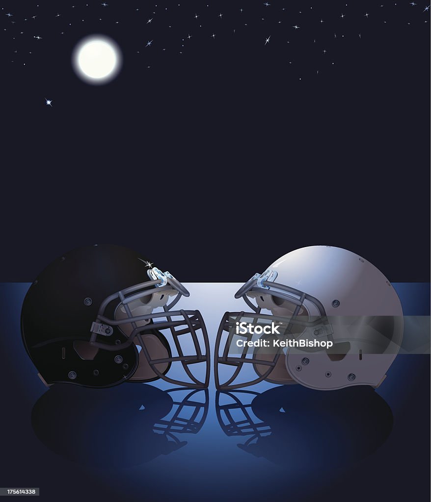 Piłka w nocy - Grafika wektorowa royalty-free (Kask futbolowy)