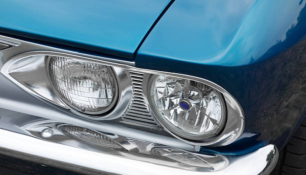 istock Front lights of an Old vintage car 175614892
