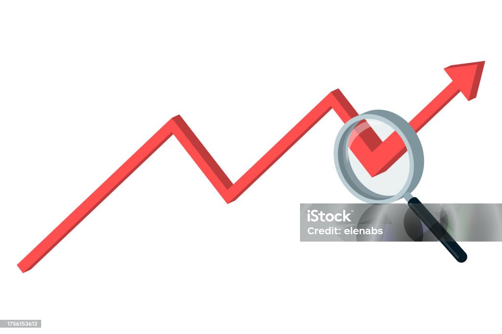 Postive Trending Graph Positive Trend Chart And Magnifier Stock Illustration - Download Image ...