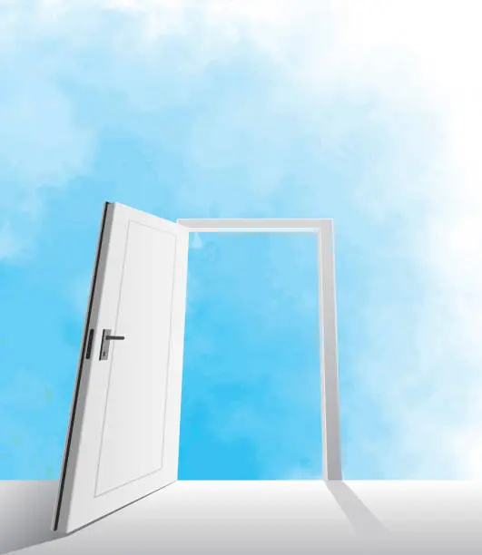 Vector illustration of open door