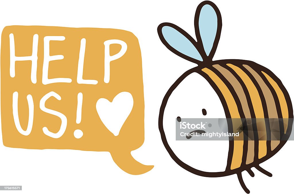 Support Bee Rights Little Bee Asking For Help Stock Illustration - Download Image Now ...