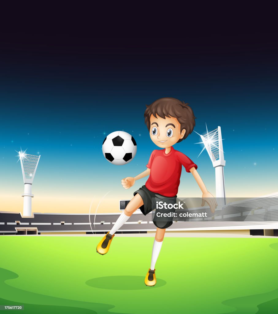 Ilustración de Niño Jugando Fútbol Solo y más Vectores Libres de Derechos  de Acontecimiento - Acontecimiento, Aire libre, Asiento de vehículo - iStock