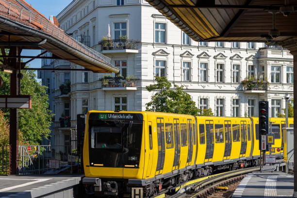 istock Berlin U-Bahn train against buildings in city 1756183210