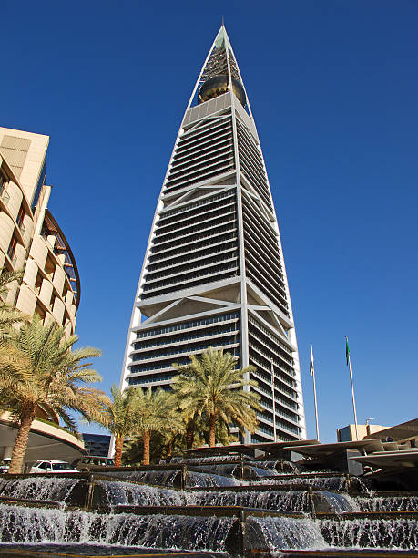 istock Al Faisaliah Tower looms above Palm trees and waterfalls 175618366