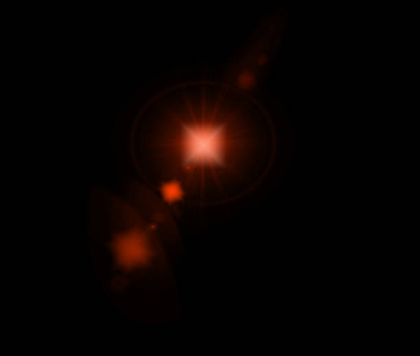 istock Light, lens flare and red spark on black background for sparkle, glitter and abstract design. Magic, creative mockup space and isolated star for art illustration, astral wallpaper and neon pattern 1756190061