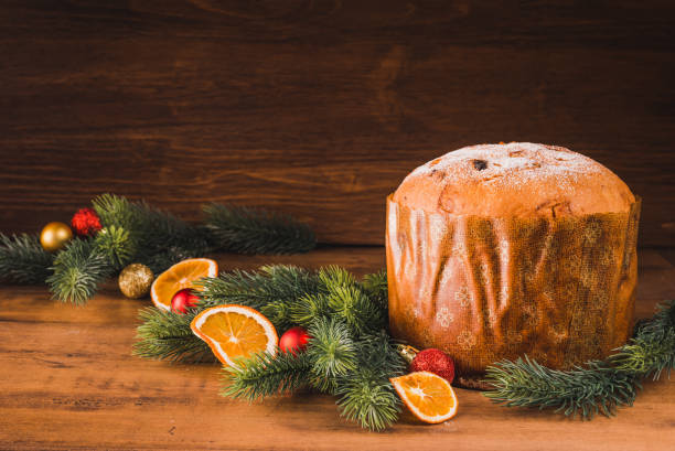 istock Panettone traditional Italian Christmas bread. 1756203354
