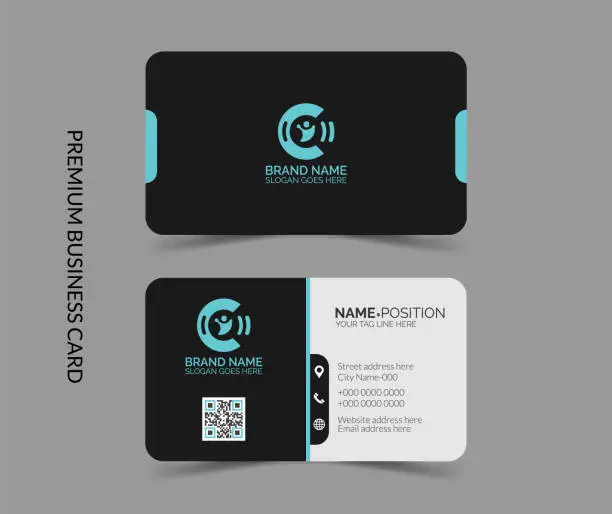 Vector illustration of Black And White Elegant Business Card Layout