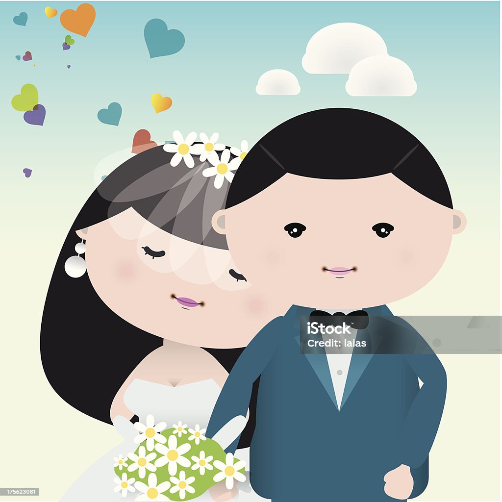 couple de mariés - clipart vectoriel de Adulte libre de droits