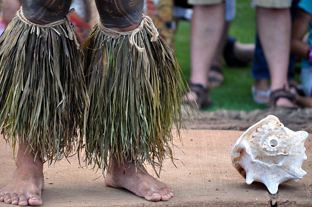 istock Hawaiian Ceremonial Leggings At Luau 175623445