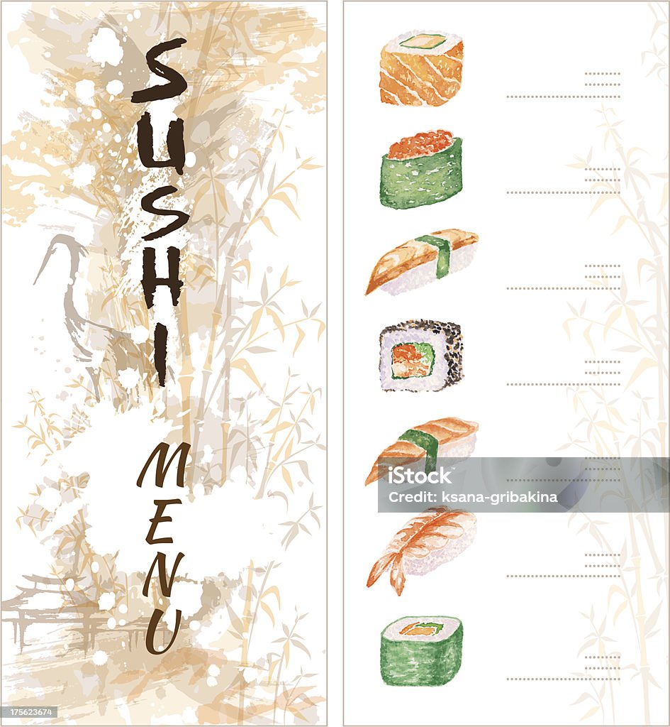 Menú de Sushi - arte vectorial de Alimento libre de derechos