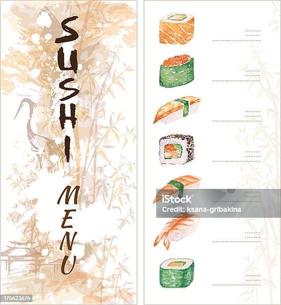 Ilustración de Menú De Sushi y más Vectores Libres de Derechos de Alimento - Alimento, Anguillidae, Cartel