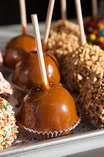 istock Tray of carameled and candy apples 175623952