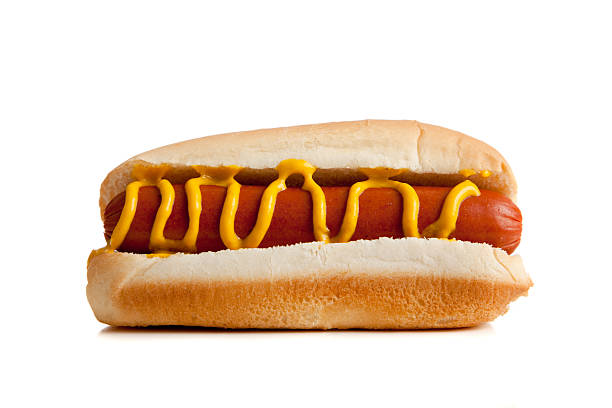 istock Hot dogs with mustard on a white background 175625754