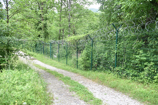 Fence on the border, between Slovenia and Croatia