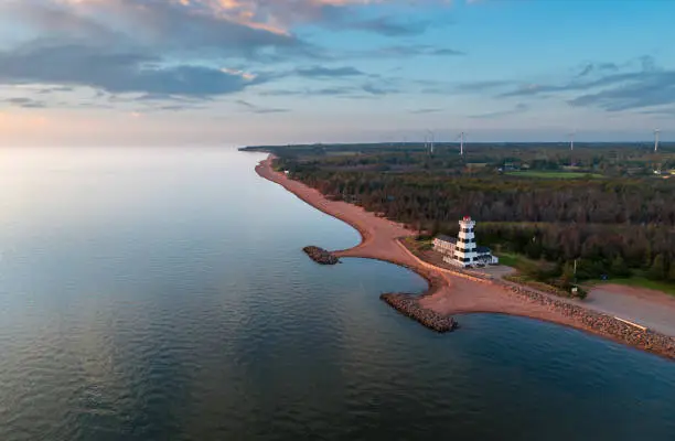 Photo of Aerial shot of West Point Lighthouse