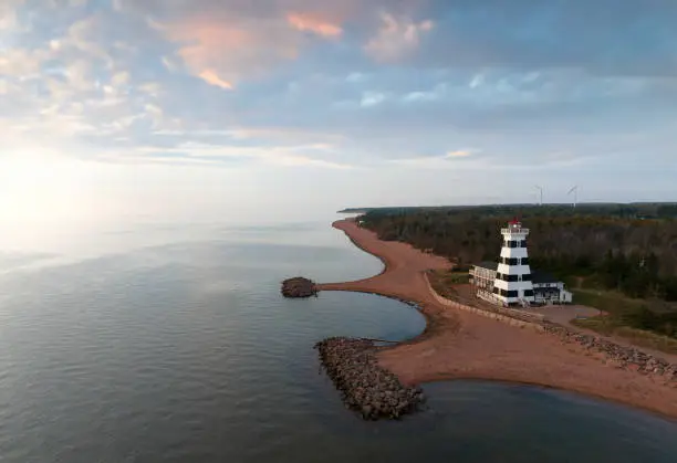 Photo of Aerial shot of West Point Lighthouse