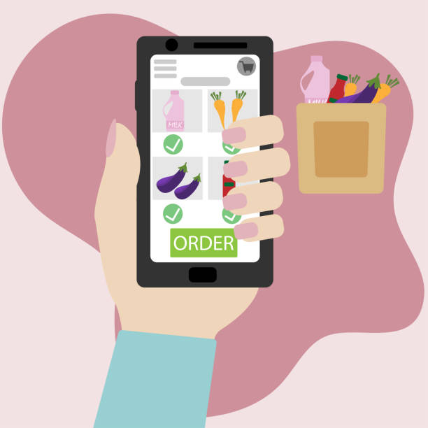 istock Buying  Online grocery and food through smart phone. 1756287657