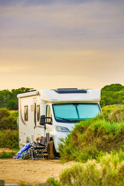 istock Motorhome with thermal screen blind on beach 1756335299