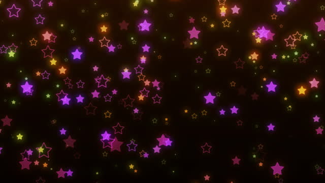 Looping Animation of Rising Star Particles on a Dark Background