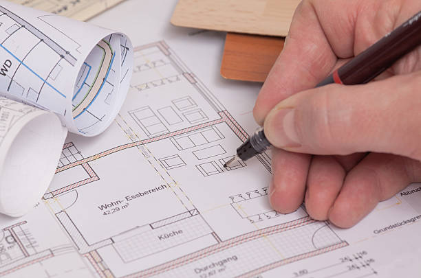 istock Blueprints of a house 175634794