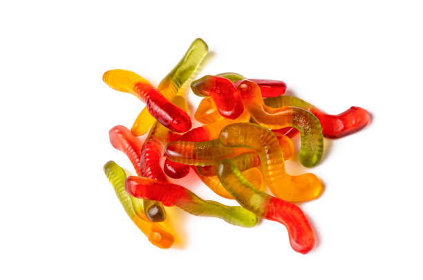 istock Sour gummy worms isolated on white background 1756350328