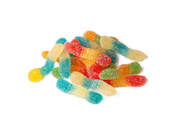 istock Sour gummy worms isolated on white background 1756350352
