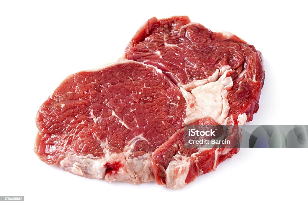 Raw chuck steak A chuck steak on white background Beef Stock Photo