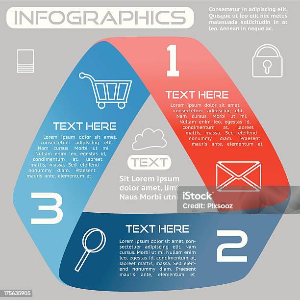 Infografica Opzioni Infinite Nastro Tre Scelte Eps10 Lucido - Immagini vettoriali stock e altre immagini di Affari