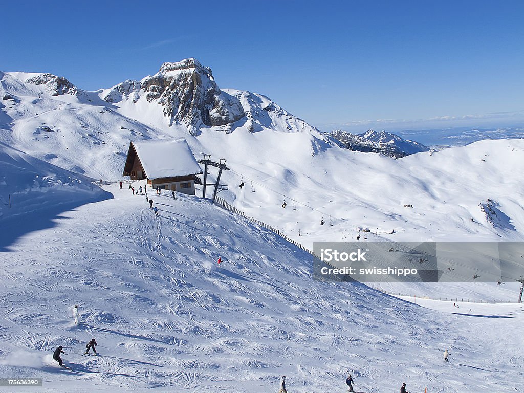 Pista de esqui - Foto de stock de Alpes europeus royalty-free