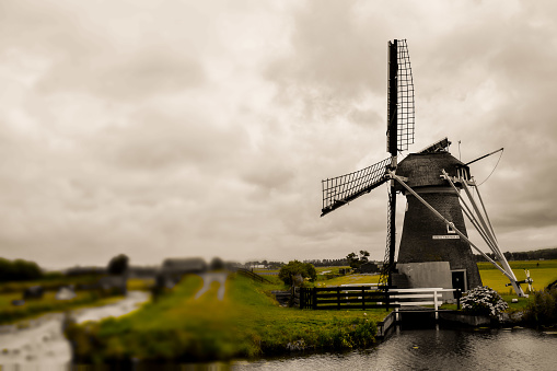 Photograph of a Classic Vintage Windmill in Holland