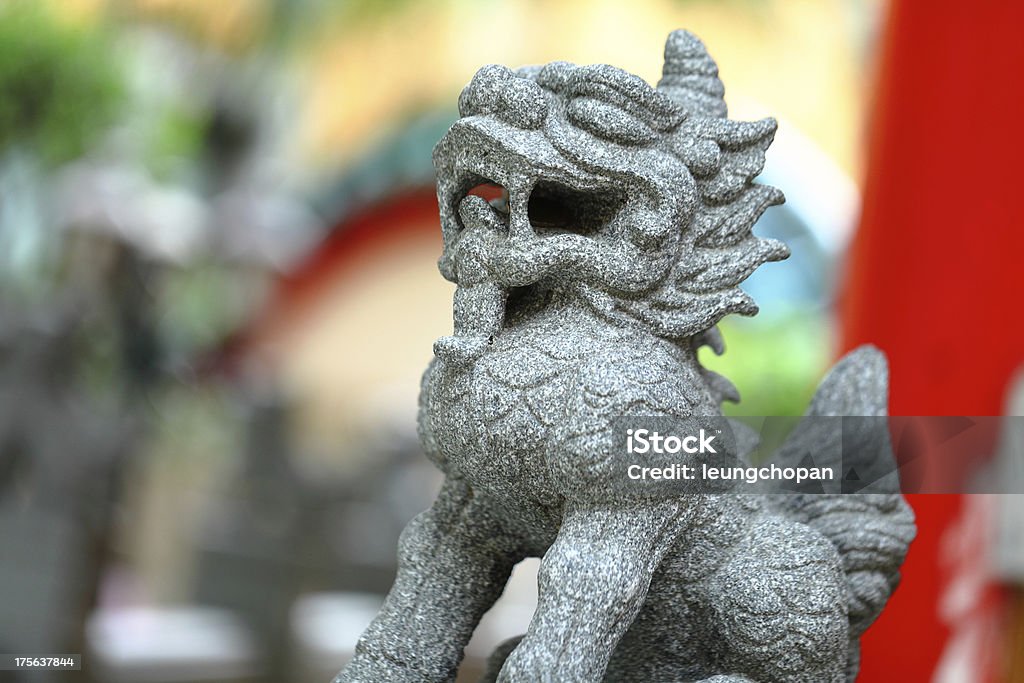 Chinesische Löwen-statue - Lizenzfrei Alt Stock-Foto