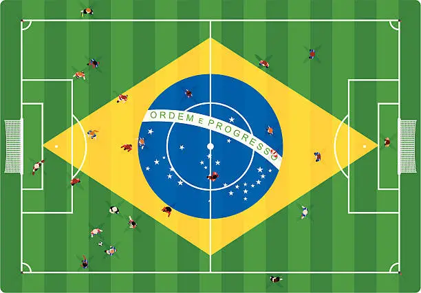 Vector illustration of Brazilian Football